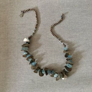 Elegant Blue and Silver Beaded Necklace